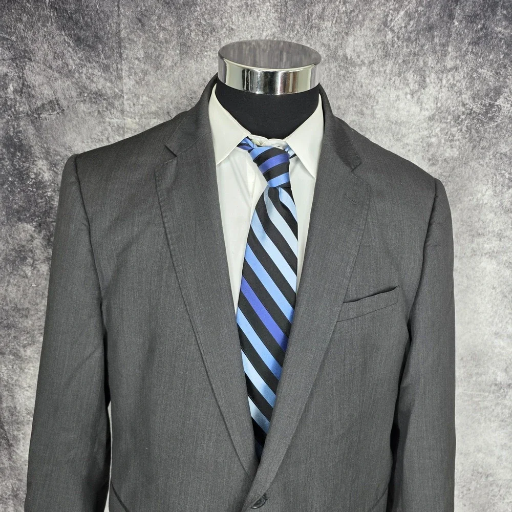 Cornelli Blazer Mens 48R Gray Sports Coat Jacket 2 B 100%‎ Wool Vented Italy